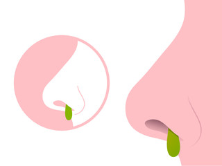 Nose with disgusting booger pictogram