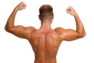 bodybuilder showing his muscles