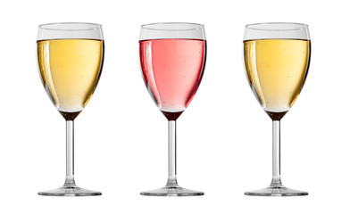 Glasses with sparkling wine