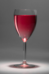 Glass with rose wine