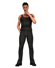 Young Man Smoking a Cigarette