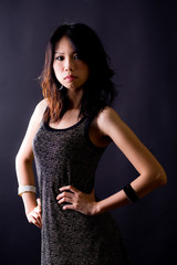 stylish fashion asian young woman