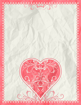 greetings card with pink heart