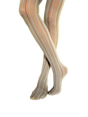 Feet in striped stockings