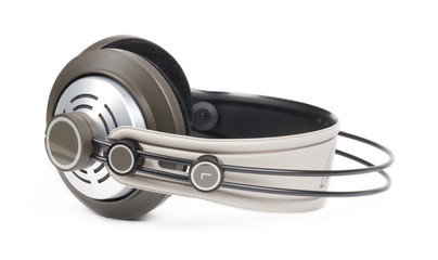 Headphones on white background