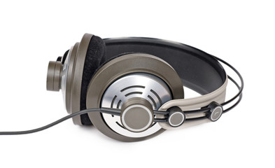 Headphones on white background