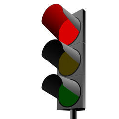 Vector traffic light. Red.