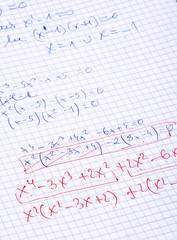 hand written maths calculations