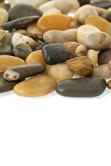 Pebbles on white
