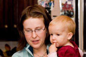 Mother and Child in Kitchen