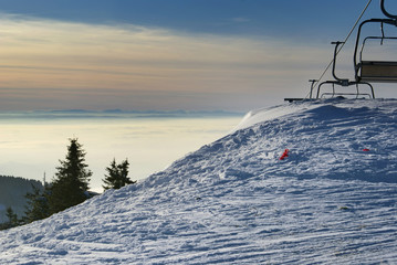 Fototapeta premium ski lift on mountain