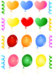 balloon and ornament set vector