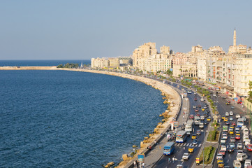 Vue sur le port d& 39 Alexandrie, Egypte