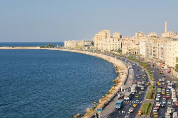 Wandcirkels tuinposter View of Alexandria harbor, Egypt © javarman
