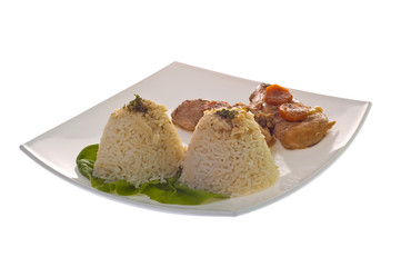 healthy dinner - vegetable's, rice, meat