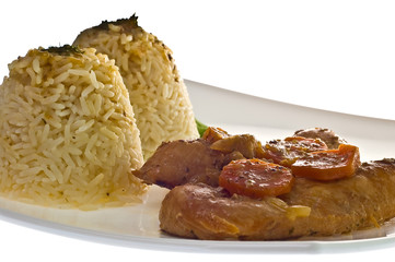 healthy dinner - vegetable's, rice, meat