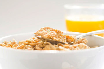 bowl of cereal with raisins