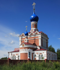 Fototapeta na wymiar Orthodox church in Novosibirsk