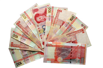 Hong Kong dollars and Chinese Yuan
