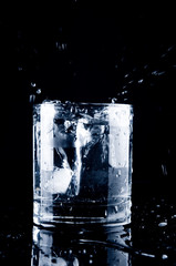 Glass of splashing water