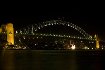 Naklejka na ściany i meble Harbour Bridge bei Nacht
