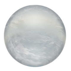 3d grey glass sphere isolated on white background