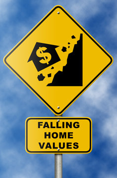Falling Home Values Double Sign ~ Blue Sky