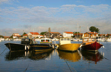 Fototapeta premium pinasses amarrées au port de La Teste