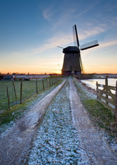 windmill winter landscape