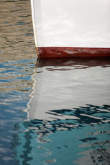 Prow boat reflection