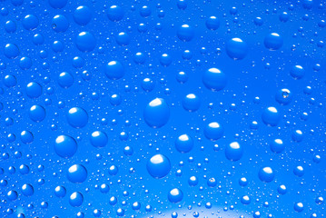 blue water drops background.close up .