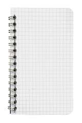 carnet à spirale sur fond blanc