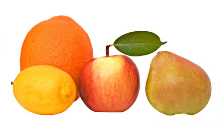 Fruits isolated on white background