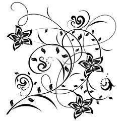 Decorative flowers. Isolated on white background.