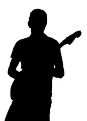 guitariste en ombre chinoise