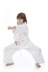 girl having taekwondo classes