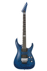 Blue rock guitar isolated on white