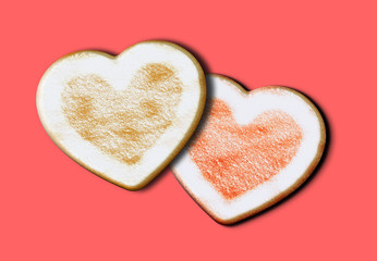 Obraz na płótnie Canvas Heart shape home made cookies