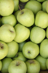 Green apples on the market