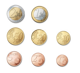 Monete Euro - obrazy, fototapety, plakaty