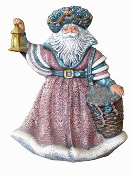 Early 1700's Santa statue with white background