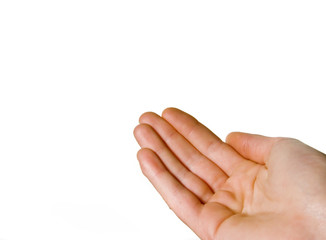Empty hand isolated on white background