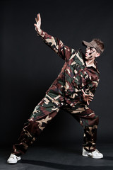 dancer in camouflage