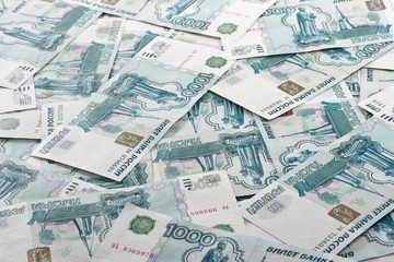 Background from roubles banknotes
