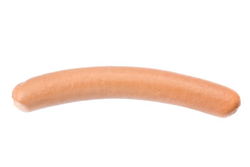 One sausage isolated on a white background