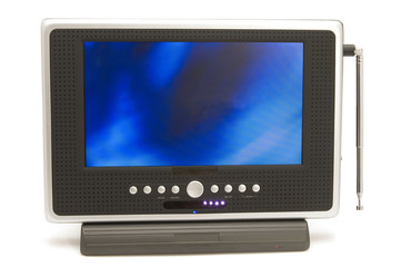 portable tv on white