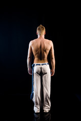 muscular male naked back