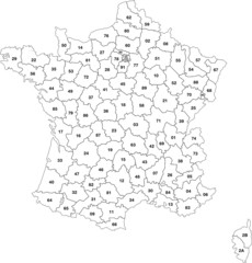 fance zipcode map outline