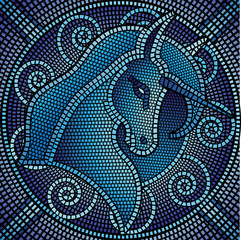 lots of mosaics forming a unicorn