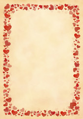 Obraz premium Background frame with hand painted hearts